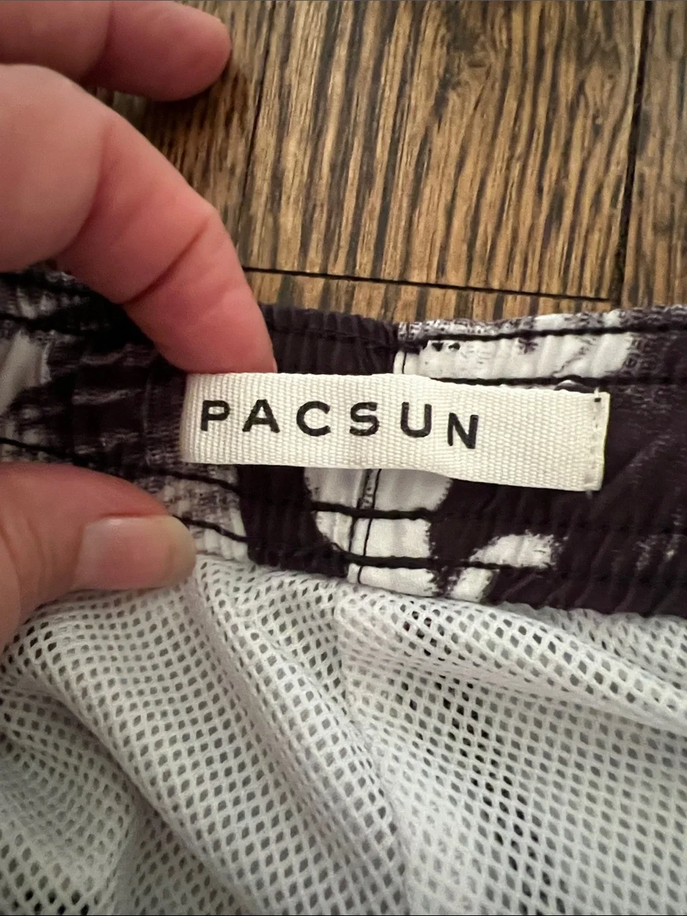 PacSun Black and White Barbados Surf Club Swim Shorts